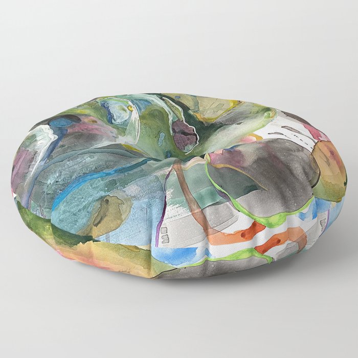 Watercolor Shapes Floor Pillow