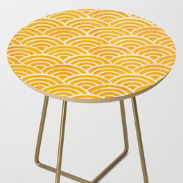 Japanese Seigaiha Wave – Marigold Palette Side Table