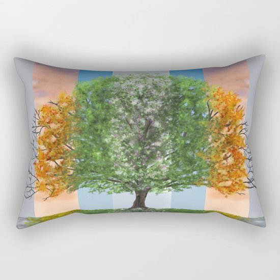 The seasons of the year in a tree Rectangular Pillow