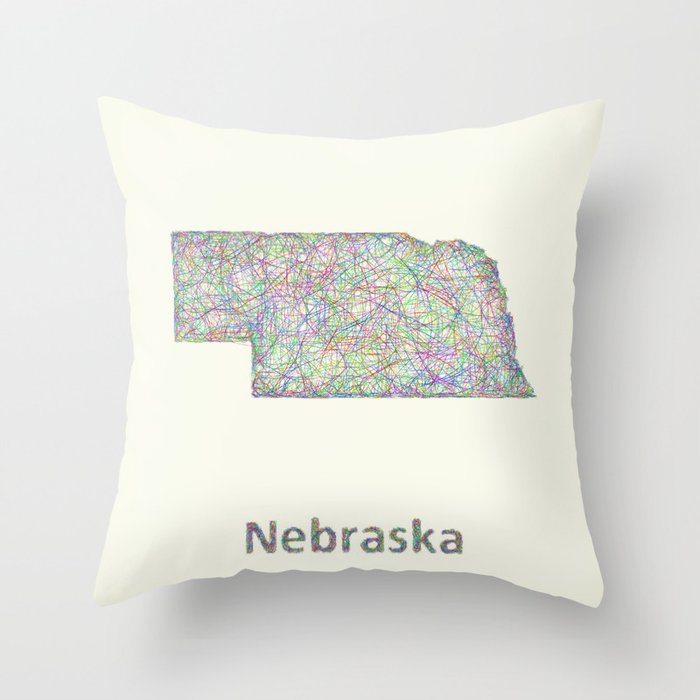 Nebraska map Throw Pillow