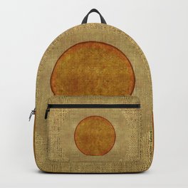 "Golden Circle Japanese Inspiration" Backpack | Sand, Pattern, Orange, Geometric, Minimal, Inspiration, Oriental, Graphicdesign, Minimalism, Japanese 