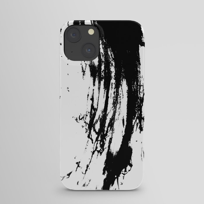Horsehair Ink Minimalist Black and White iPhone Case