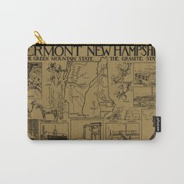Vintage Map of Vermont and New Hampshire (1912) - Tan Carry-All Pouch