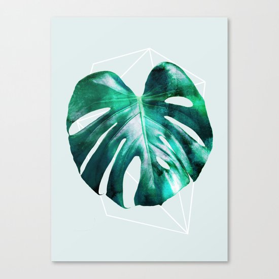 Monstera 2 Geometry Canvas Print