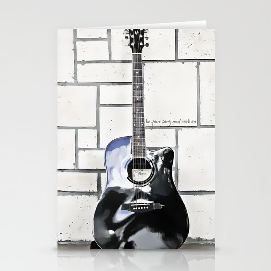 Be Your Song and Rock On in White Stationery Cards
