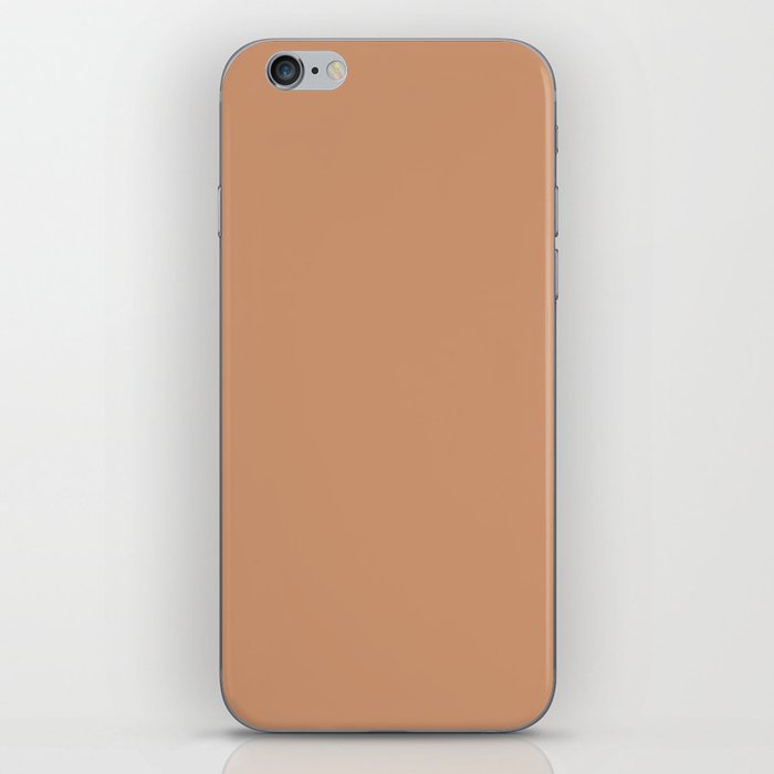 Soft Mid-tone Brown Solid Color Hue Shade - Patternless iPhone Skin