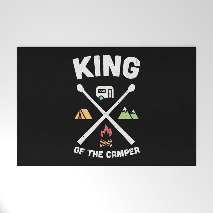 King Of The Camper Funny Camping Slogan Welcome Mat