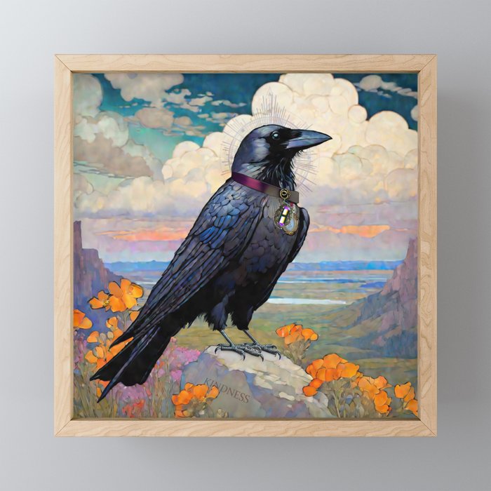 A Kind Crow Framed Mini Art Print