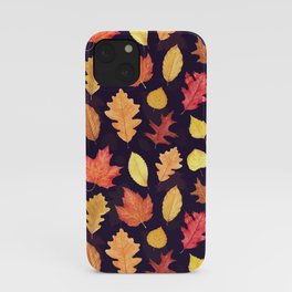 Autumn Leaves - dark plum iPhone Case