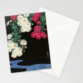Chrysanthemums Ohara Koson Woodblock Art  Stationery Card