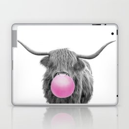 Bubblegum Highland Cow Laptop Skin