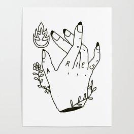 Aries hand tattoo Poster