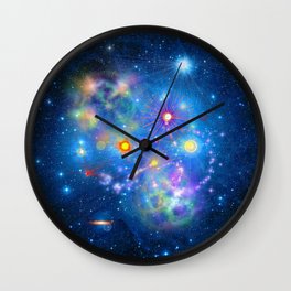 Colorful Pleiades Star Cluster Wall Clock