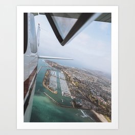 Flying over Dana Point Art Print