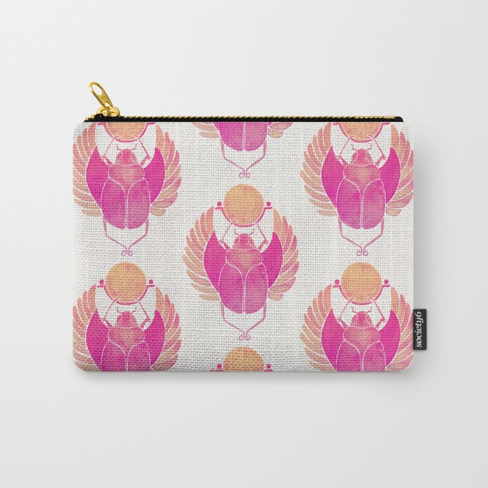 Egyptian Scarab – Pink Ombré Carry-All Pouch
