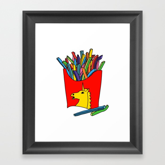 Unicorn Fries Framed Art Print
