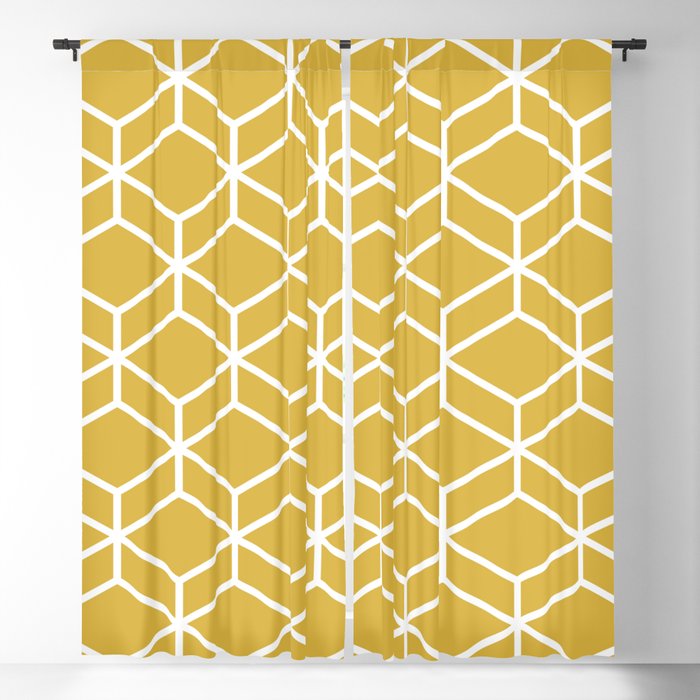 Geometric Honeycomb Lattice in White and Mustard Yellow. Modern. Clean ...