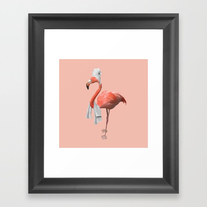 Squeaky Clean Flamingo Framed Art Print