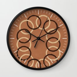 Round Merge - Earth Tones Wall Clock