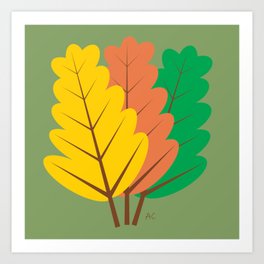 Fallen leaves autumn theme Art Print