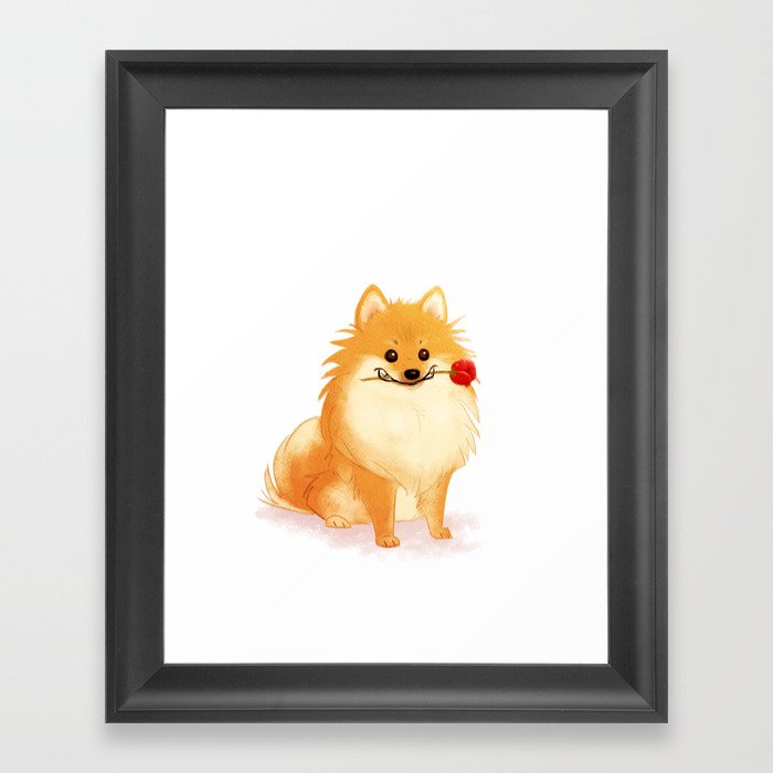 Charming Pomeranian Framed Art Print