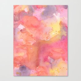 Sunset Color Palette Abstract Watercolor Painting Canvas Print