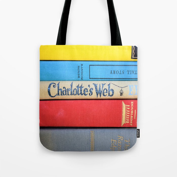 Charlotte S Web Vintage Book Stack Tote Bag By Sorrythankyou79