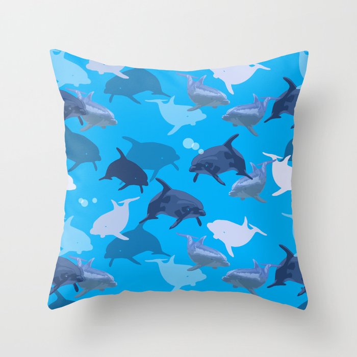 Aquaflage Throw Pillow