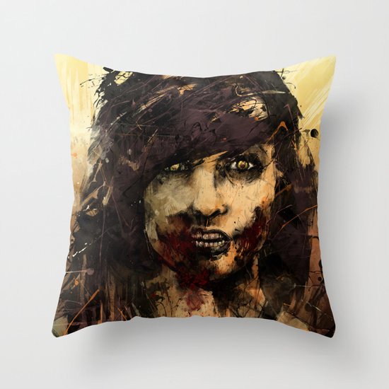 Female Zombie Throw Pillow