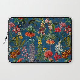 Vintage & Shabby Chic - Blue Midnight Spring Botancial Flower Garden Laptop Sleeve