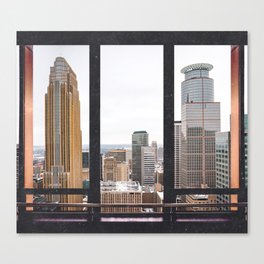 Minneapolis Skyline Window | City Views in Minnesota Canvas Print
