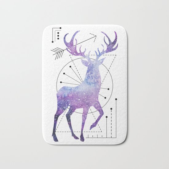 Ethnic deer and space Bath Mat