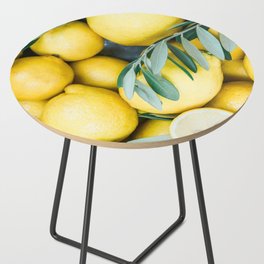 Lemons & Olive branches | Italian lifestyle | Travel photography food wall art print Side Table
