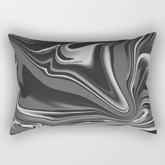 noisy black and white glitch Rectangular Pillow