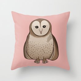 Cute Barn Owl Throw Pillow