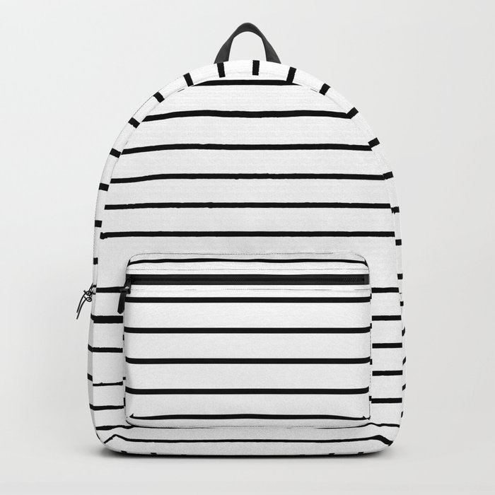 Black and white striped backpack purse discount