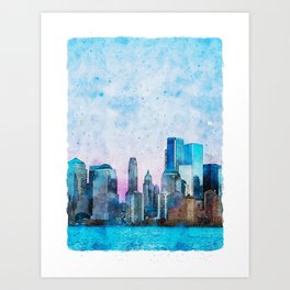 Blue city Art Print