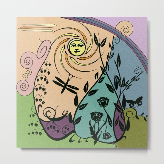 Garden in Summer Sun Metal Print