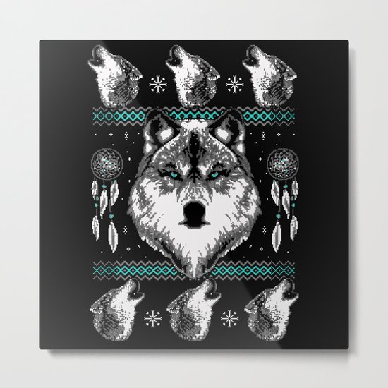 Merry Wolfmas Metal Print