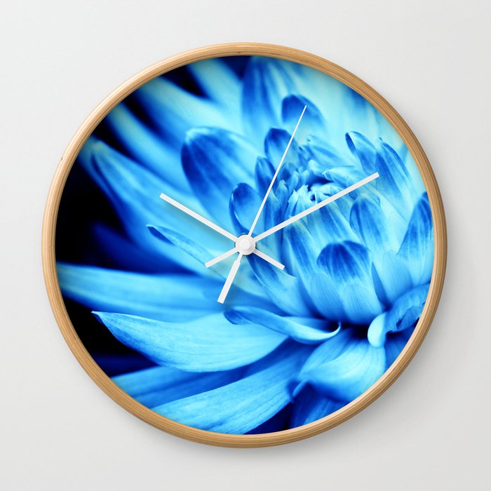 Royal Blue Dahlia Wall Clock