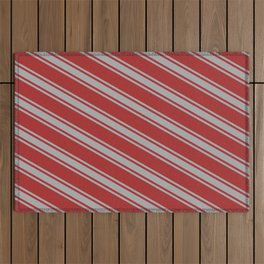 [ Thumbnail: Brown & Dark Gray Colored Lined/Striped Pattern Outdoor Rug ]