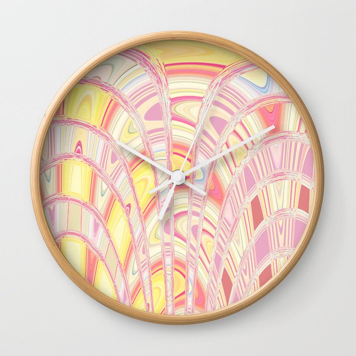 Pink n Yellow Abstraction Wall Clock