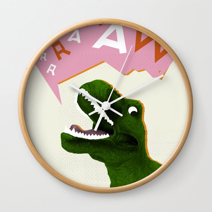 Dinosaur Raw! Wall Clock