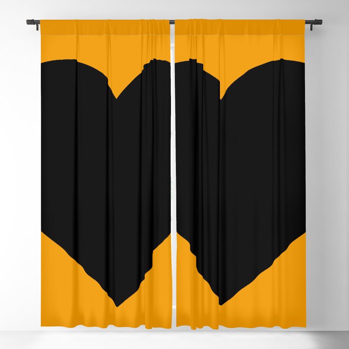 Heart (Black & Orange) Blackout Curtain