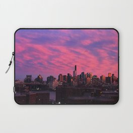 New York City Sunset on Two Bridges Laptop Sleeve