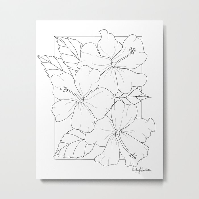 Hibiscus Trio Metal Print