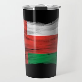 Oman flag brush stroke, national flag Travel Mug