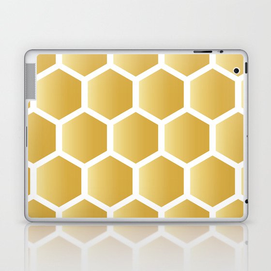 Honeycomb pattern - gold Laptop & iPad Skin