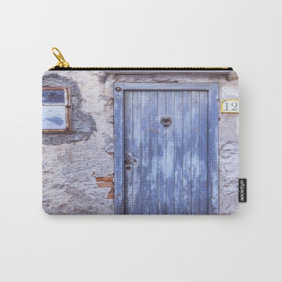 Old Blue Italian Door Carry-All Pouch