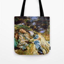 1907 Classical Masterpiece 'The Brook' by John Singer Sargent Tote Bag